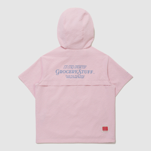 Le Coq x Grocery Stuff унисекс анорак-худи короткий рукав Pink (QQ223LJK45)