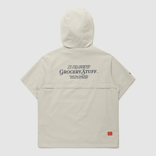 Анорак унисекс с капюшоном Le Coq X Grocery Stuff Beige (QQ223LJK45)