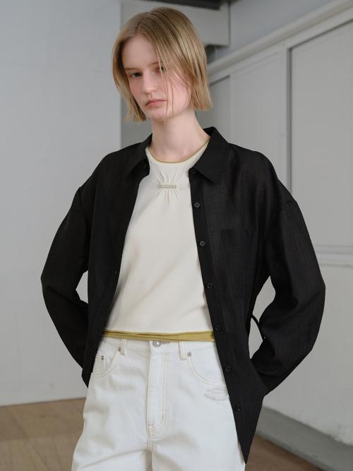 Creased See-through Shirt VW5MB118_3color