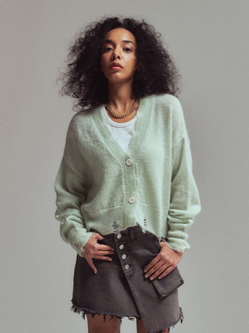 Grinder Cropped cardigan Mint