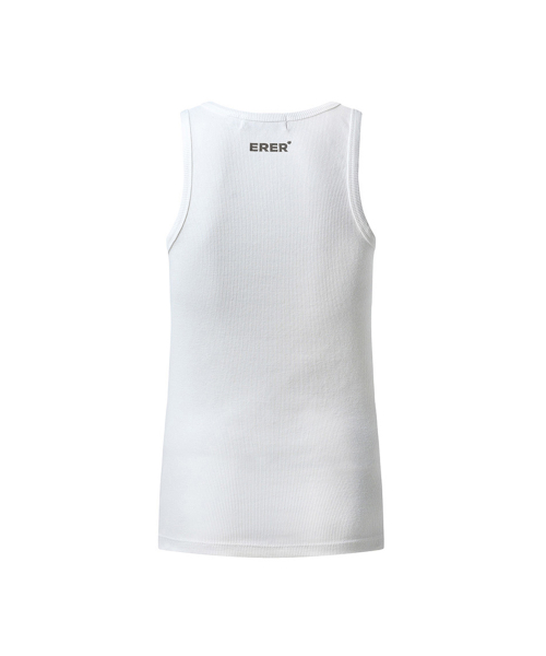 ERER logo ribbed tank top White