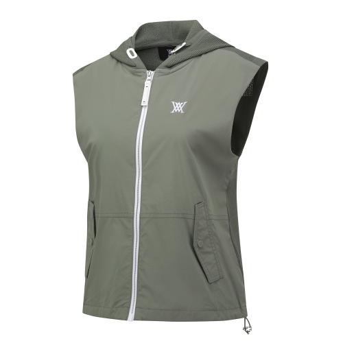 WOMEN SM HYBRID HOODY KNIT VEST_LK