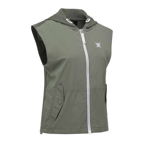 WOMEN SM HYBRID HOODY KNIT VEST_LK