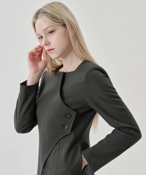 Костюмный блейзер-жакет - Charcoal Khaki