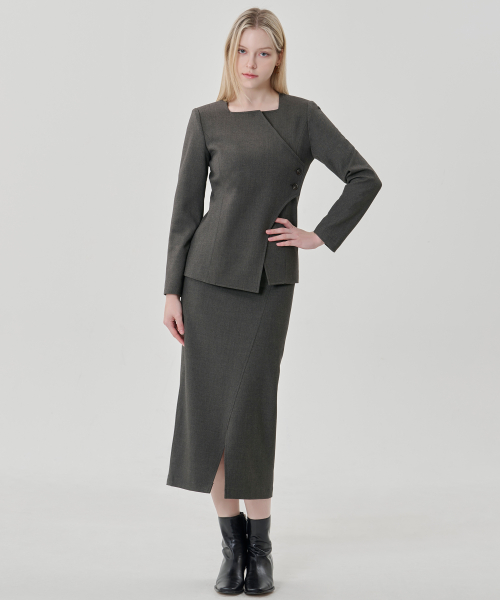 Костюмный блейзер-жакет - Charcoal Khaki