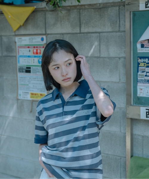 PK STRIPE SHIRT, BLUE