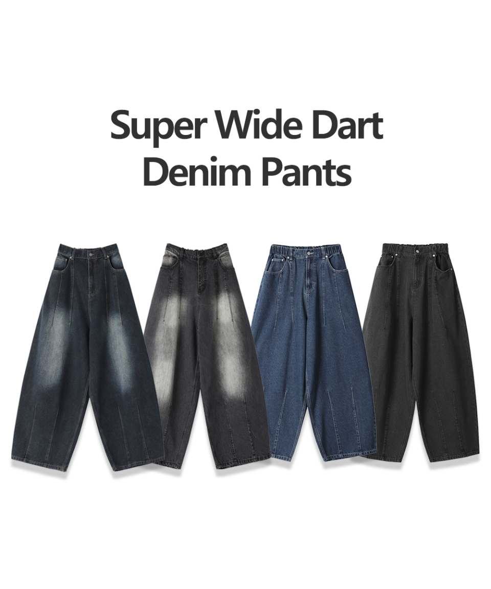 ☆AVANDRESS☆ Super Wide Dart Denim Pants BLUE AV43PT13BL MUSINSA | AVANDRESS Super Wide Dart Denim Pants BLUE
