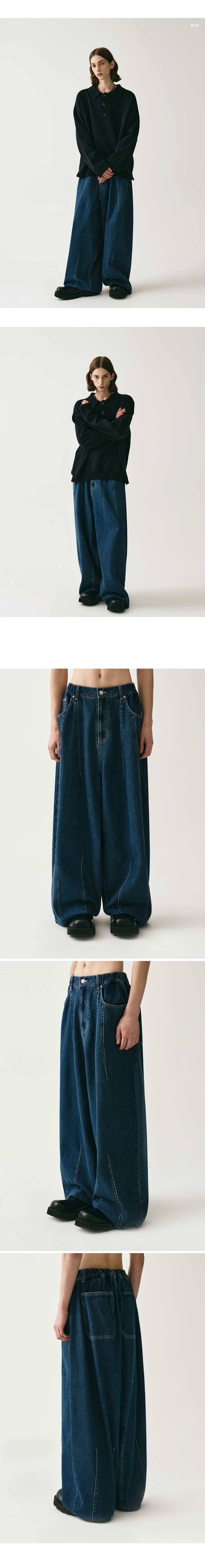 ☆AVANDRESS☆ Super Wide Dart Denim Pants BLUE AV43PT13BL MUSINSA | AVANDRESS Super Wide Dart Denim Pants BLUE