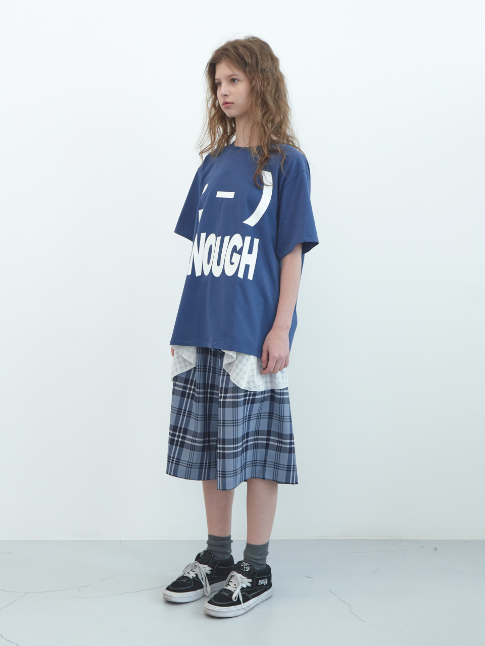 MUSINSA | ENZO BLUES Check Banding Half Pants (Coastal Blue)