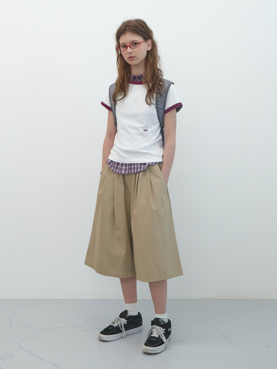 【ENZO BLUES】Cotton Banding Half Pants ショートパンツ 기본 레이아웃 - Cotton Banding Half Pants (Beige) - ENZO BLUES