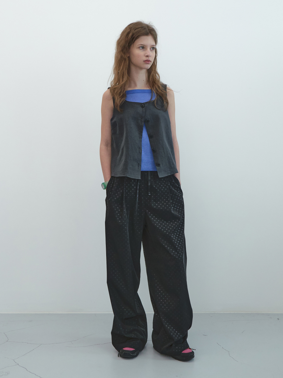 ENZO BLUES ■ Dot Two Way Banding Pants MUSINSA | ENZO BLUES Dot Two Way Banding Pants (Black)