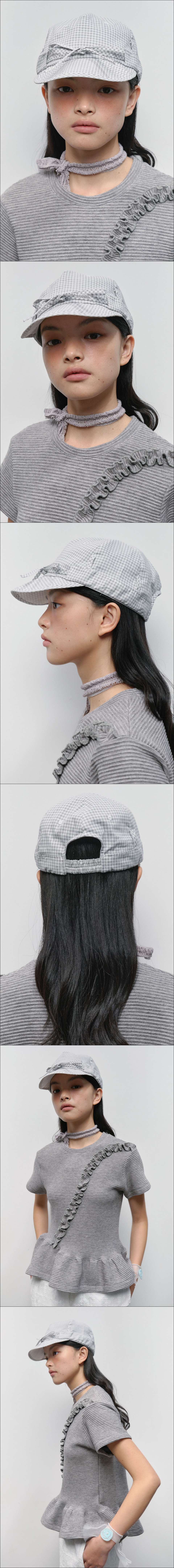 typeservice☆大人気キャップ♪Checkered Ribbon Cap (2color) MUSINSA | TYPESERVICE Checkered Ribbon Cap [Gray]