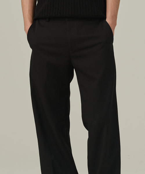Полуширокие брюки-слаксы (Black)