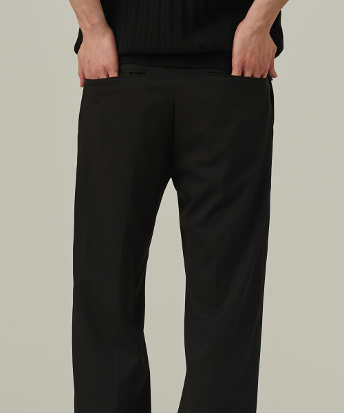 Полуширокие брюки-слаксы (Black)