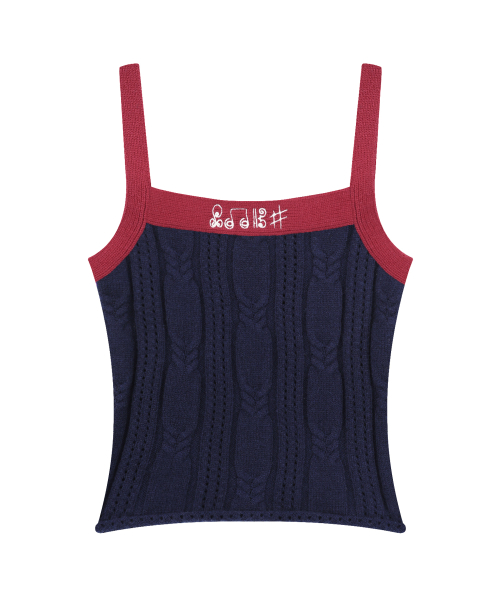 WXK018 Dal Segno косичка вязаный безрукавник (NAVY)