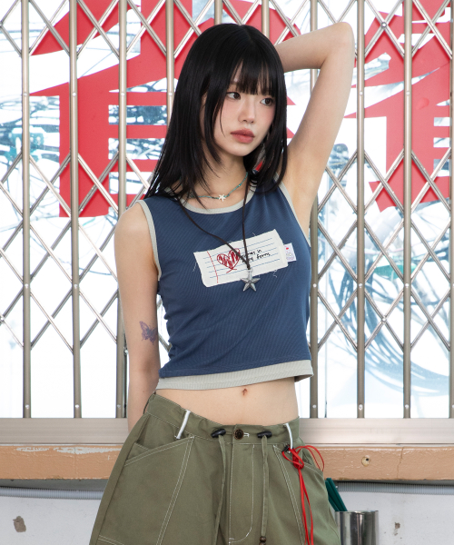 Многослойная майка WXT044 Love Letter (NAVY)