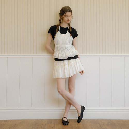 DD_Pleated top and skirt set_IVORY