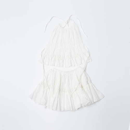DD_Pleated top and skirt set_IVORY