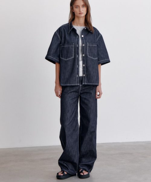 Куртка из нелиняющего денима Curve, Indigo Blue