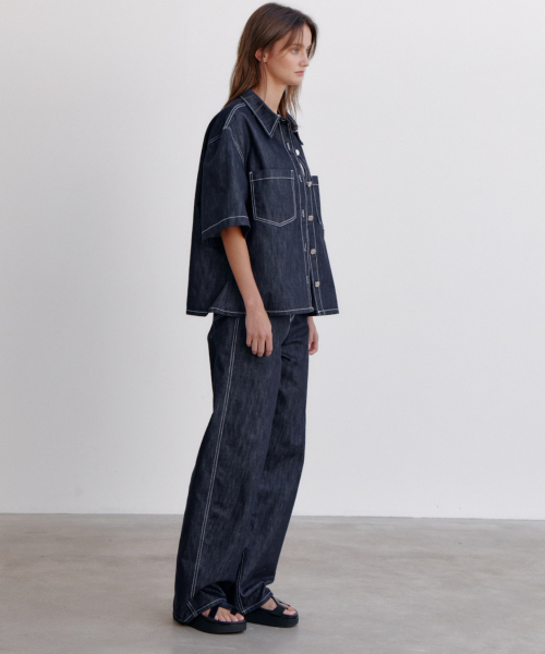 Куртка из нелиняющего денима Curve, Indigo Blue