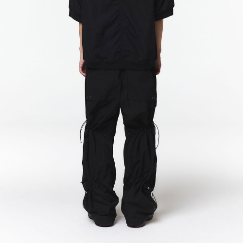 Брюки унисекс с затяжками и боковой молнией (Black)_5LD1613