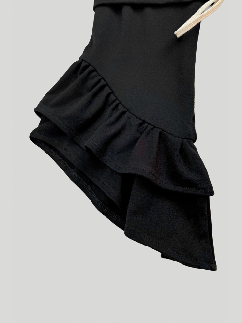 LACE-UP CONVERTIBLE JUMPSUIT: BLACK