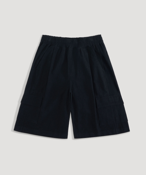 Bermuda Likelinen Two Tuck Wide Cargo Half Pants 3 Colors