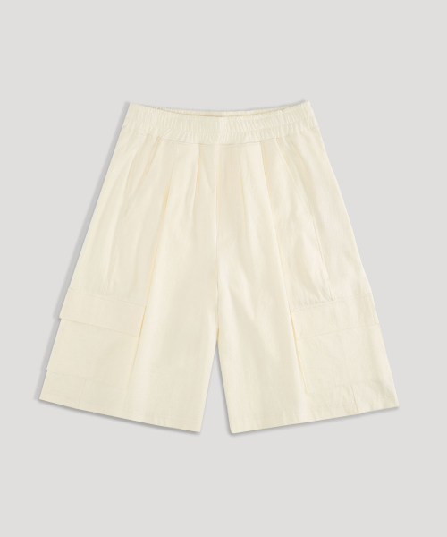 Bermuda Likelinen Two Tuck Wide Cargo Half Pants 3 Colors