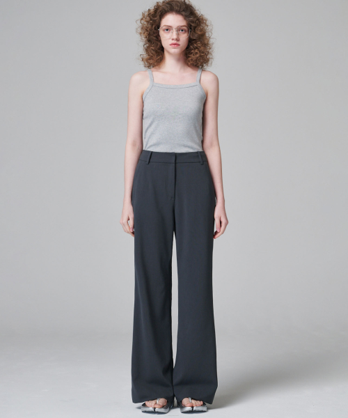 2160 лёгкие расклешённые широкие брюки (Dark Grey)