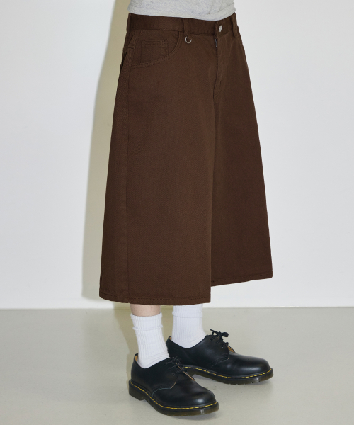 Summer Cotton D-Ring Bermuda Pants [Brown] thumbnail 2