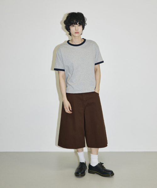 Summer Cotton D-Ring Bermuda Pants [Brown] thumbnail 4