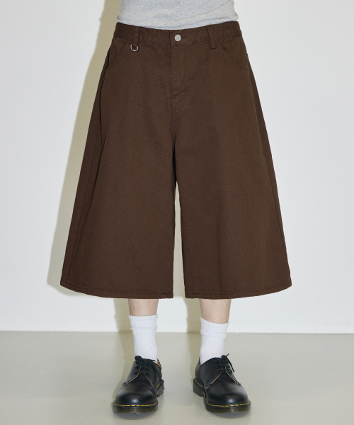 Summer Cotton D-Ring Bermuda Pants [Brown] thumbnail 6