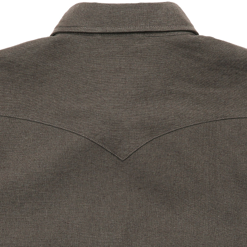 034 Linen Western Shirts (Charcoal Brown)