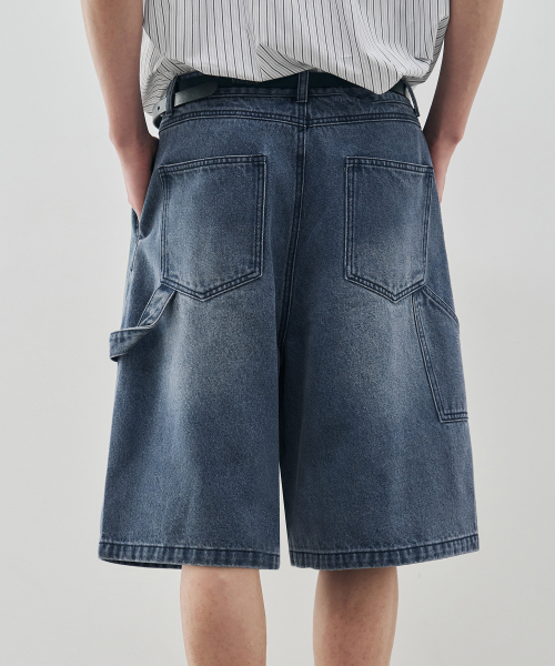 [DRAW FIT X DAILY ROOM] ROBUST BERMUDA WIDE DENIM PANTS [BLUE]