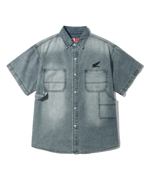 Denim Carpenter Half Sleeve Shirts Blue