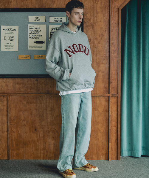 Худи с большим аппликационным логотипом [Grey/Burgundy]