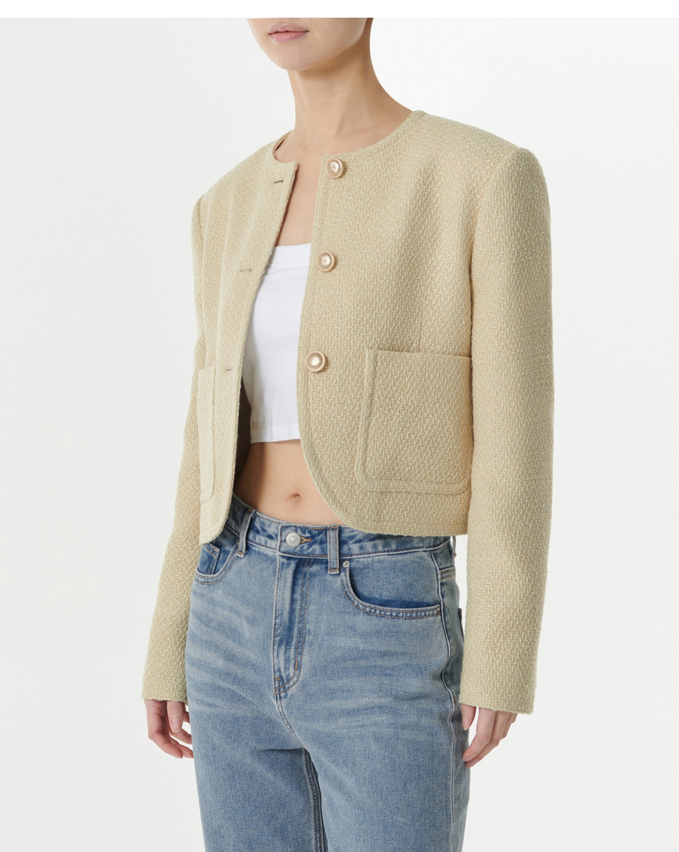 ジャケット・アウター MUSINSA ROUND NECK TWEED JACKET MUSINSA | MUSINSA STANDARD WOMAN Women's Round Neck Tweed