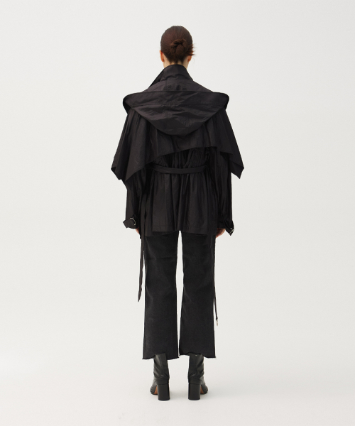Recycle pleated half coat