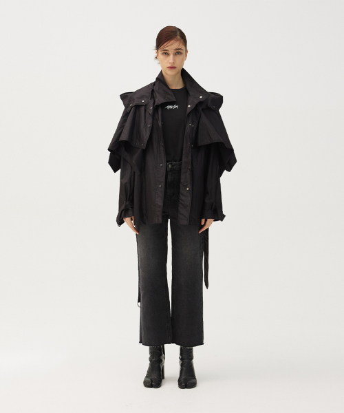 Recycle pleated half coat
