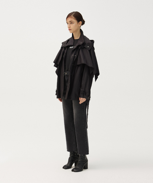Recycle pleated half coat