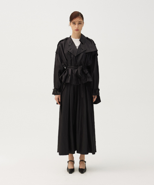 Recycle half trench coat