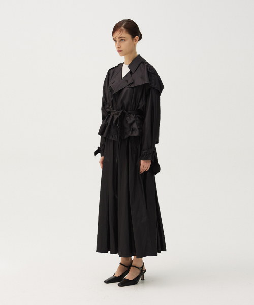Recycle half trench coat