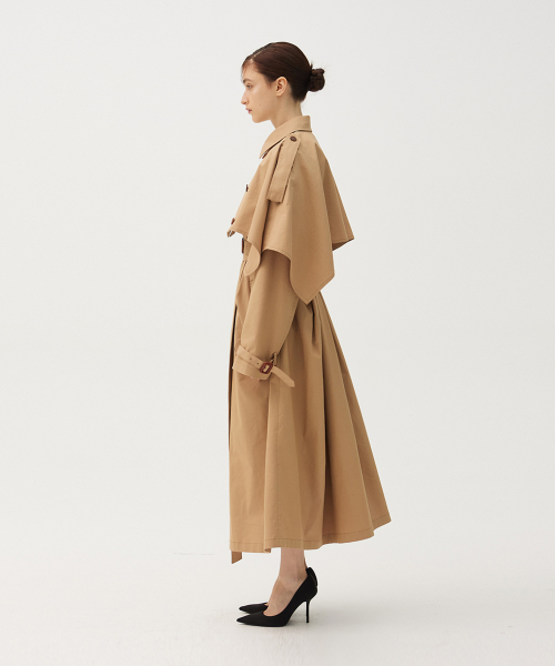 Cape double trench coat