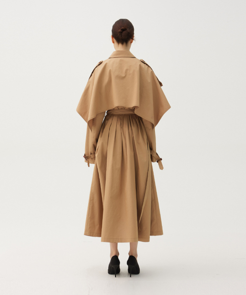 Cape double trench coat