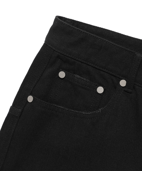 LAYERED MESH DENIM SHORTS_BLACK(NG2FMUPA62A)