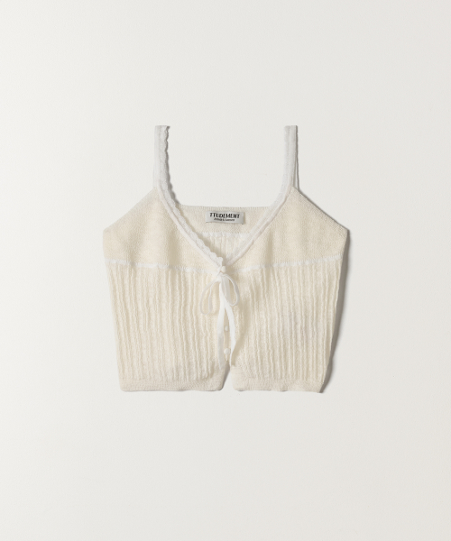 RIBBON KNIT BUSTIER LIGHT BEIGE