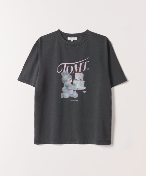 CAKE BEAR TEE CHARCOAL