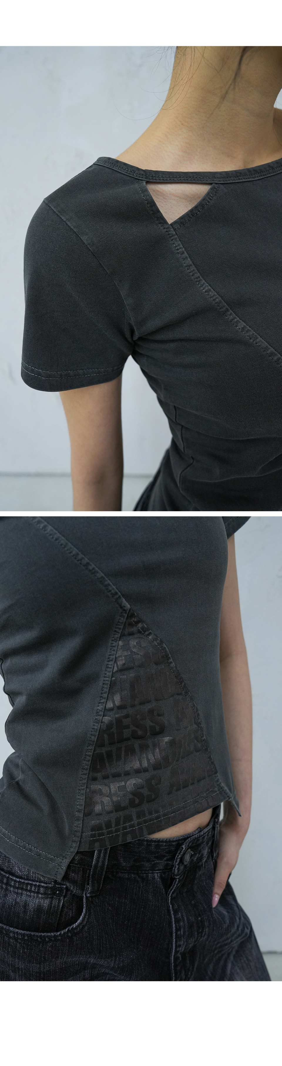 Tシャツ・カットソー AVANDRESS Triangle Pigment Tee RM5B0030 MUSINSA | AVANDRESS Triangle Pigment Tee CHARCOAL