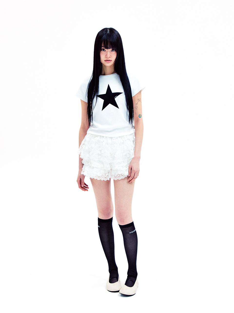 MUSINSA | YOUHEE STAR POINT T-SHIRTS WHITE