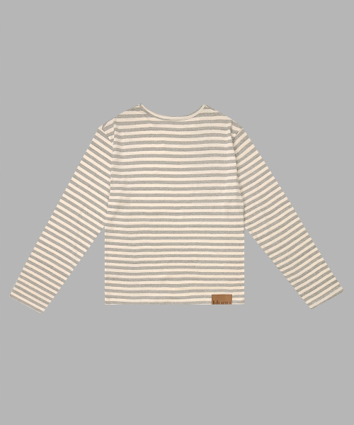 Stripe Border Tee Light Grey